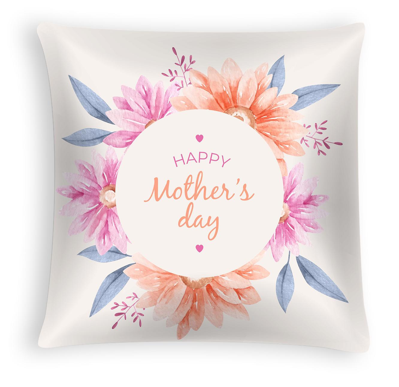 New Mother S Day Pillow Cover Peach Skin Velvet Cushion Cover Heart-Shaped Letter Sofa Cushion Cover For Home Use 45 * 45CM (excluding pillow core)