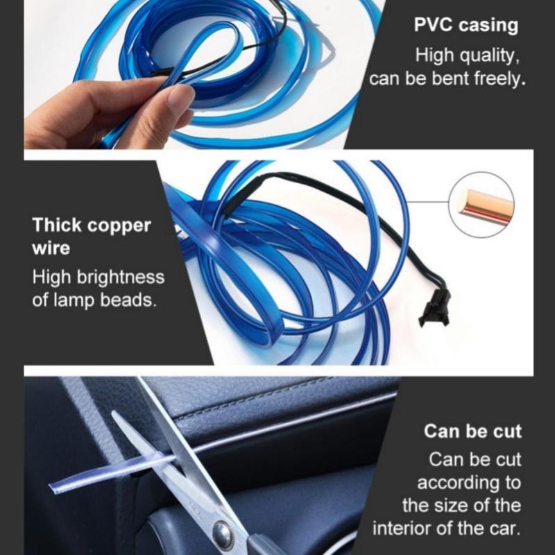LED Strip Lights for Car EL Wire Rope Auto Atmosphere Decorative Lamp Ambient Light Car For Ford Focus 2 1 Fiesta Mondeo 4