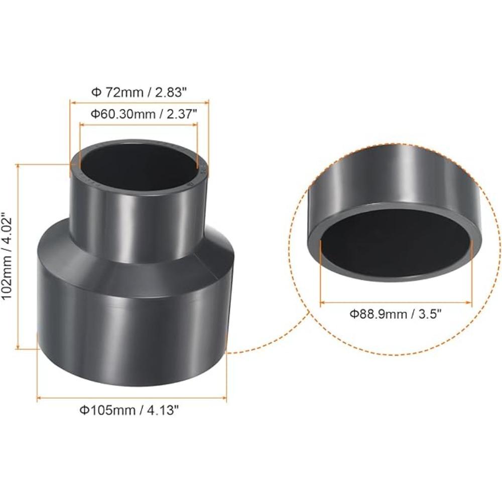 PVC Transdirect 20 25 32 40 50 63 75 90 110 Reduzierstück Größenverbinder Umwandeln Grau