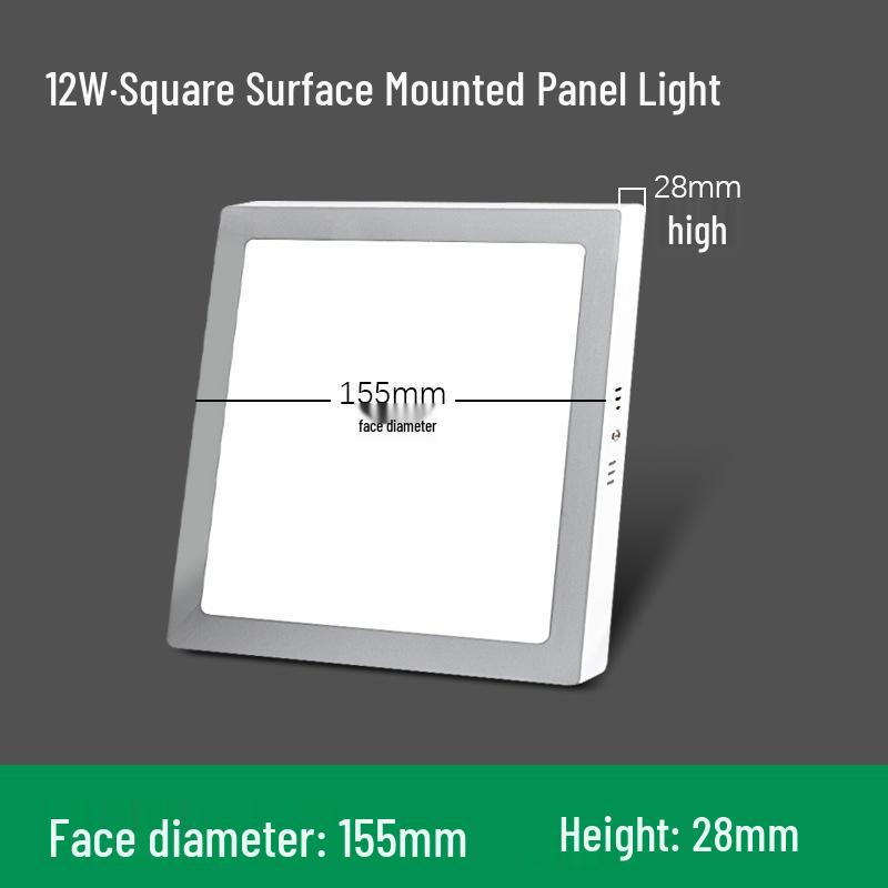 Surface Mounted LED Panel Light: Square & Round Flat Design for Kitchen, Bathroom, Aisle, Corridor, and Balcony - Ultra-Thin Downlight
