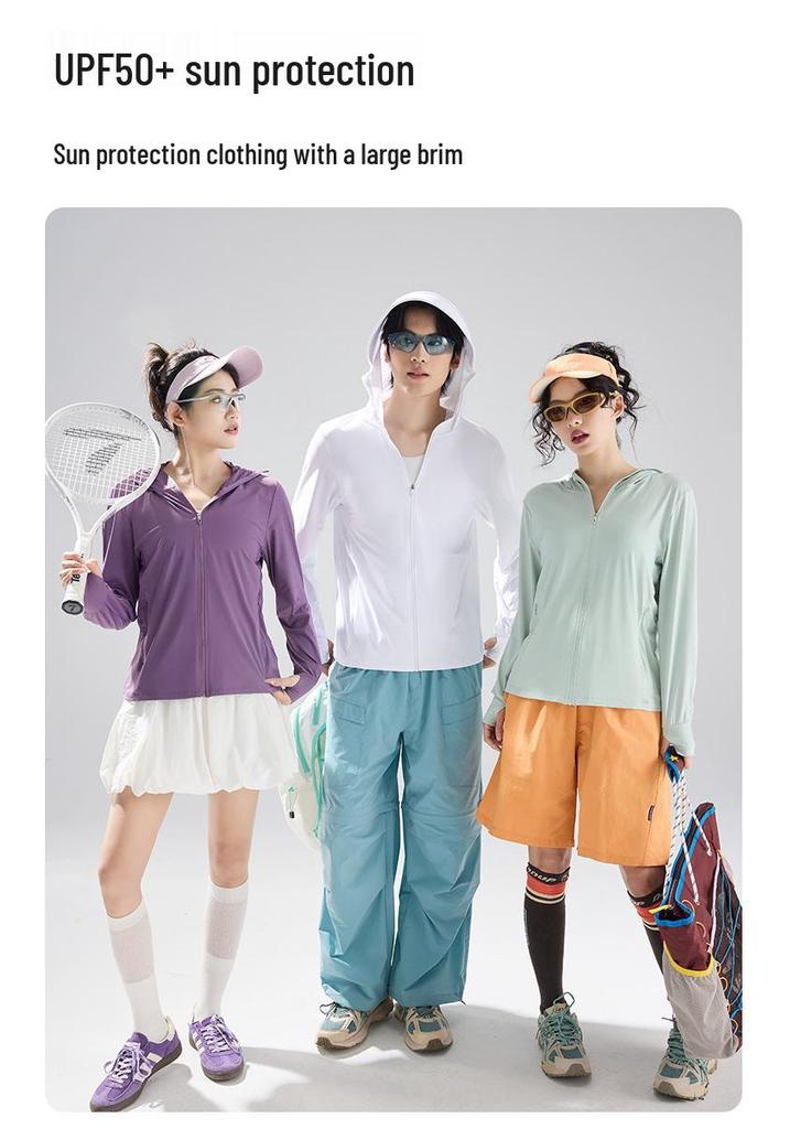 Couple's Ice Silk UV Protection Clothing - Ultra-thin, Breathable, Quick-drying, and Cooling Summer Wear.