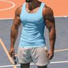 Men Solid Color I Shaped Fitness Training Gym Workout Sports Sleeveless Tank Top