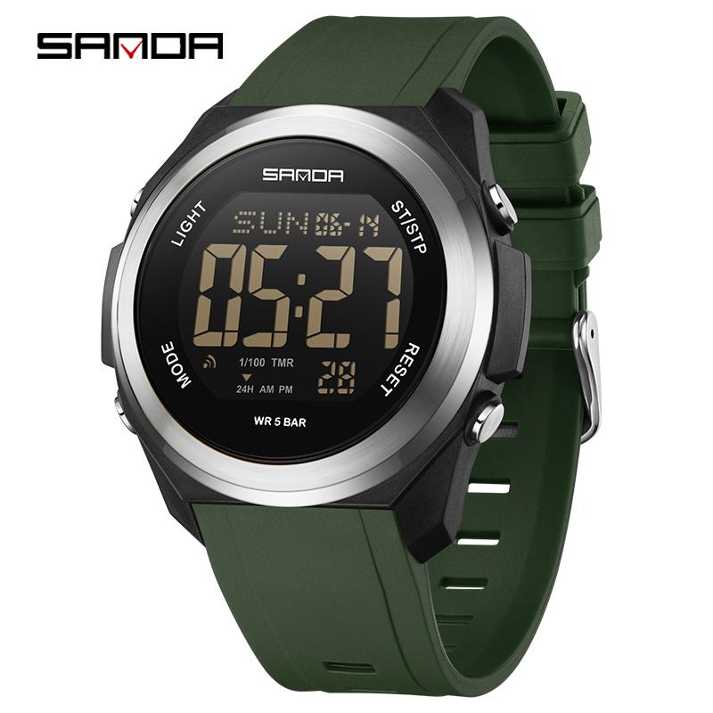 SANDA 2199 Luxury LED Display Digital Watch for Men Shockproof Mens Wristwatches Sport Waterproof Countdown Relojes Para Hombre