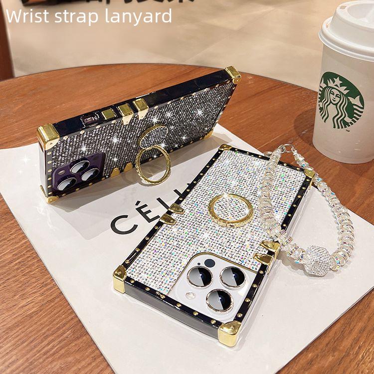 Glitzernde Halterung Silikonhülle für iPhone 16 Pro Max/15/13/12