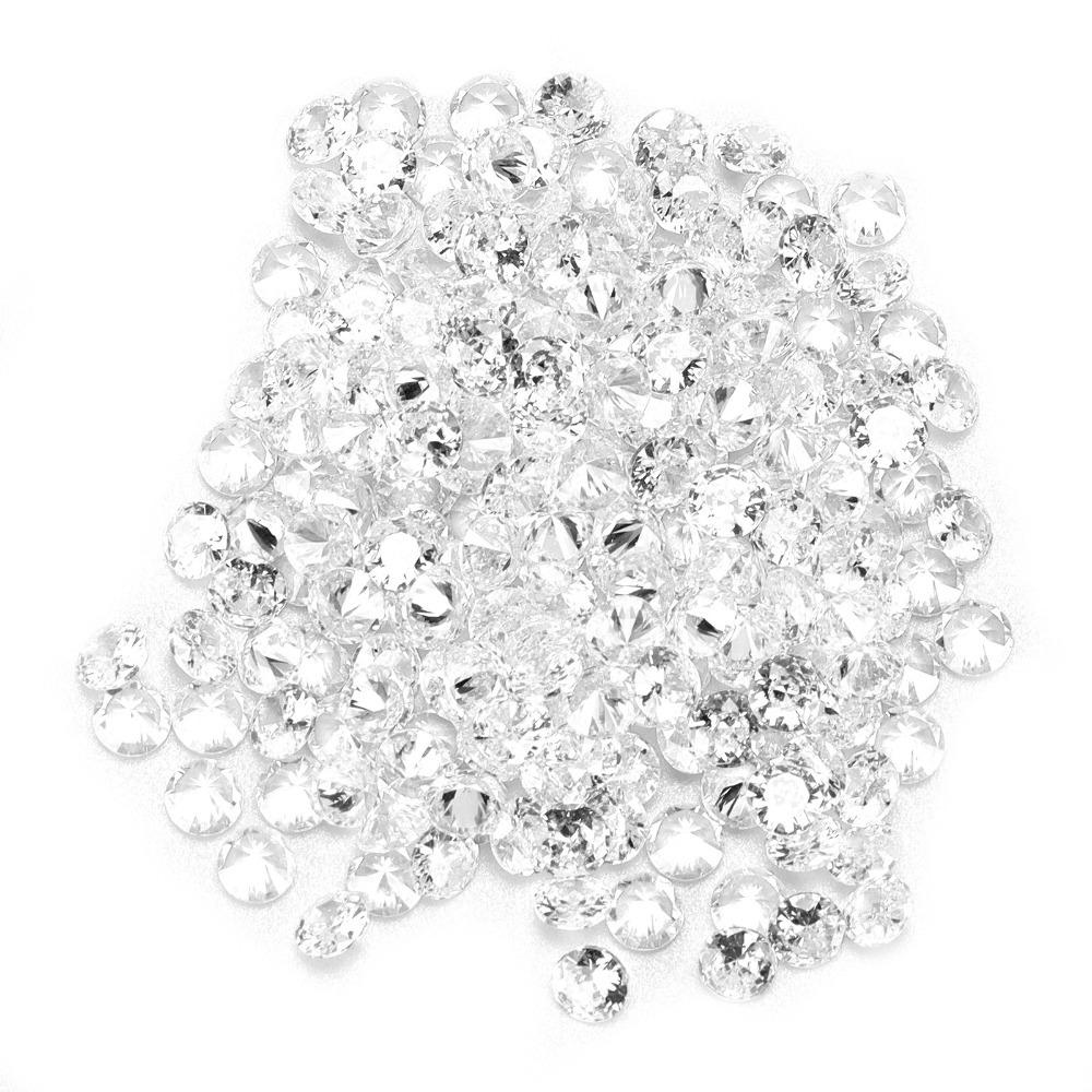 200PCS Transparent Fake Diamonds White Loose Diamonds Cubic Zirconia Stones Home Decoration
