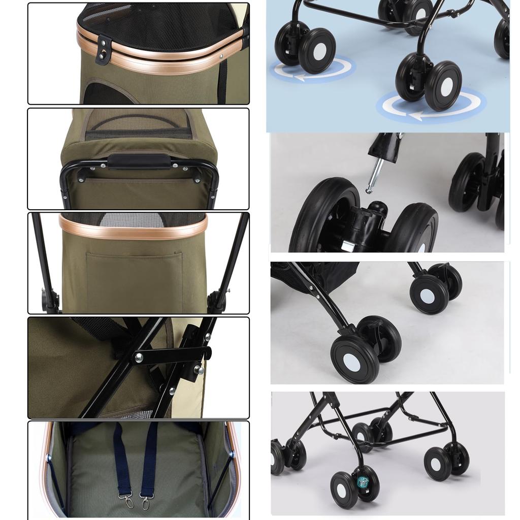 JZOOOZ Haustier Getrennte Obere und Untere Rollen Vorderräder Drehen Leicht zu Montieren Hund Einfach zu Verstauen Hund Groß Schwere Last Mehrere Klein Mittel