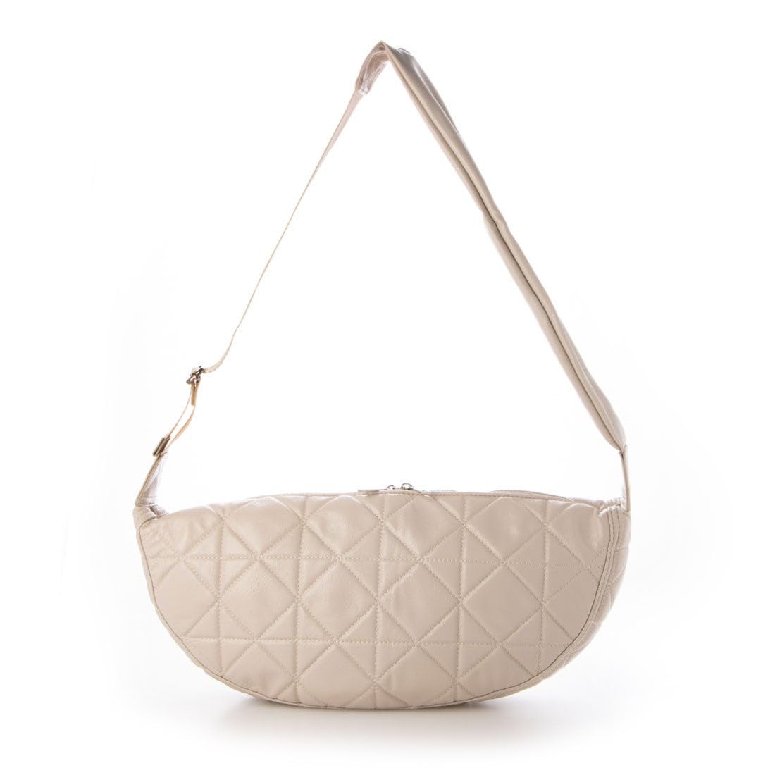 

[Kashkash] Soft Synthetic Leather Quilted Half Moon Shoulder Bag