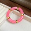 Neue gespleißte Bambusrohr Acryl Runde Armreifen für Damen Herren Mode Smuding Geometrische Armbänder Elastischer Armreif Partner Schmuck X
