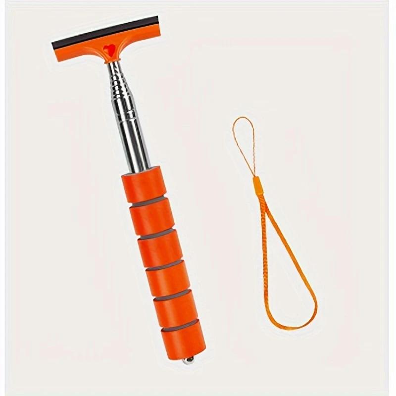Retractable Car Glass Scraper - 1pc Universal Car Accessories - Portable Car Mirror Raindrop Cleaner with Long Pole