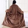 Unisex Mid-Length Thick Coral Fleece Robe for Couples, Home Wear Bathrobe & Pajamas.