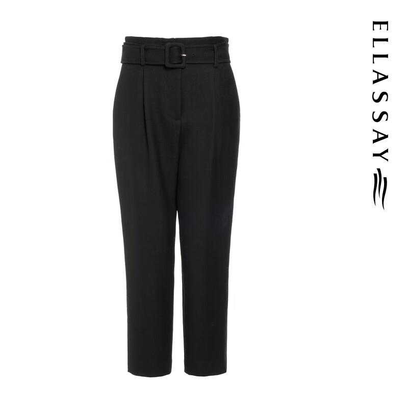 ELLASSAY Women's 100% Merino Wool Paperbag Waist Cropped Pants