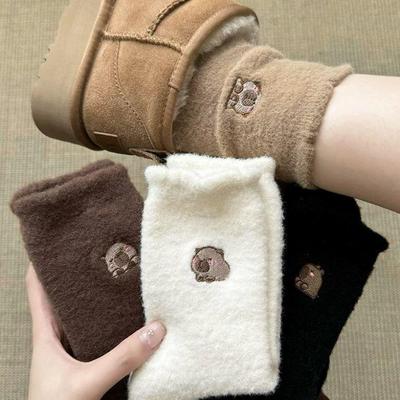 Women's Plush Mid-Calf Thickened Warm Sleep Socks for Autumn/Winter
