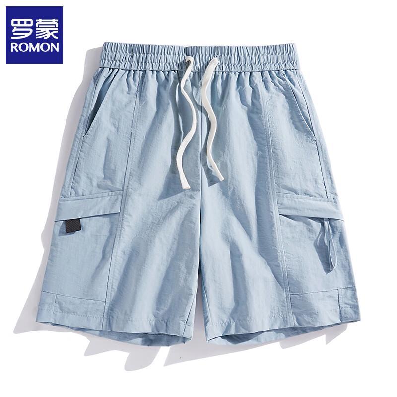 Romons Men's Ice Silk Wide Leg Casual Shorts