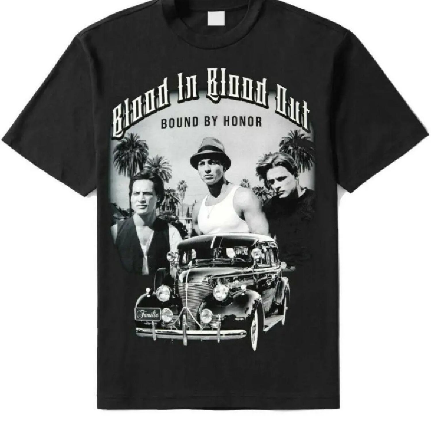 

Blood In Blood Out La Familia Chicano Graphic Art Heavy Weight T-Shirt New Black S