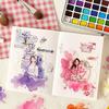 Cloud Dye Sky Light Watercolor Sticker Pack: 6 Blended Cloud Themes for Journals