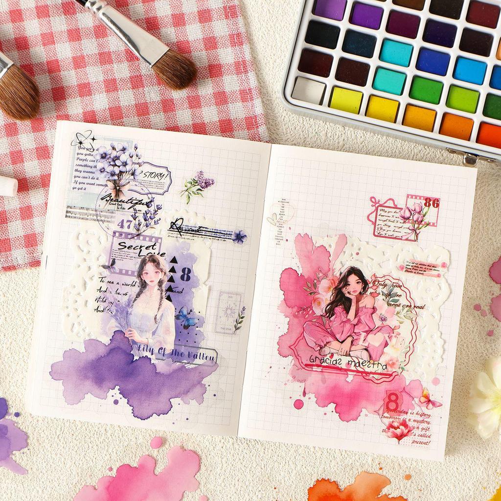 Cloud Dye Sky Light Watercolor Sticker Pack: 6 Blended Cloud Themes for Journals