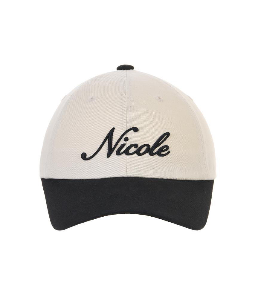 Nigaennikol Nicole Lettering Ball Cap_Twotone Black