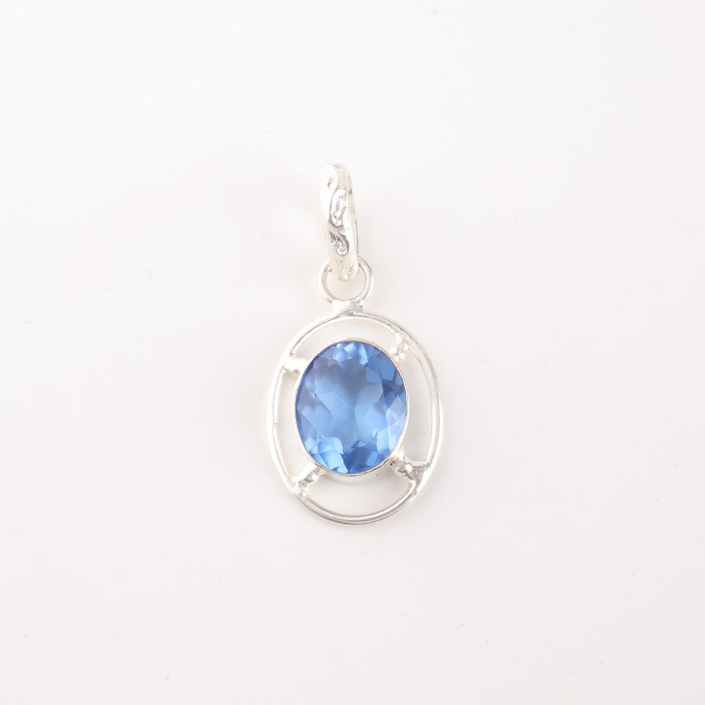 Ovaler Tansanit Edelstein 925 Sterlingsilber Schmuck Dezember Geburtsstein Anhänger PP-6-2