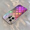 Neon Kleur Raster Ruit Patroon Glas Galvanisch Behandeld Telefoonhoesje Voor iPhone 17 Pro Max 16 15 14 13 12 11 Plus 16E 17 Air Cover