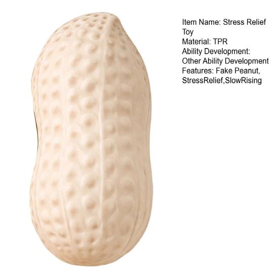 1/2/3 Peças Brinquedo Falso de Amendoim para Alívio do Estresse, Brinquedo de Aperto de Amendoim Gigante de Subida Lenta, Bola Anti-Estresse de Relaxamento Fidget Toy para Crianças Adultos