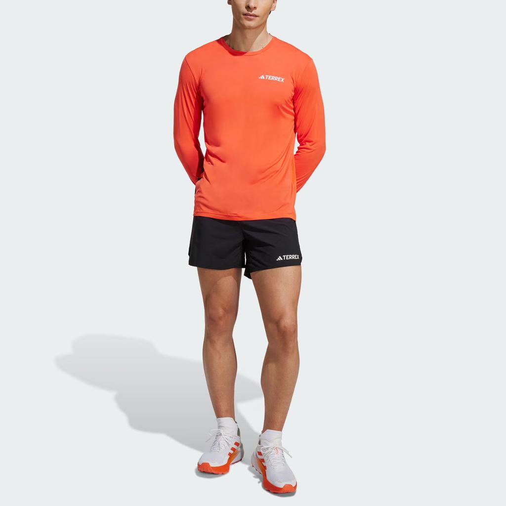 adidas Terrex Climacool Dlouhý rukáv Outdoor Rychleschnoucí Kulatý výstřih Pulovr Tričko Pánské Svršky Střední náraz-Oranžová JN5325