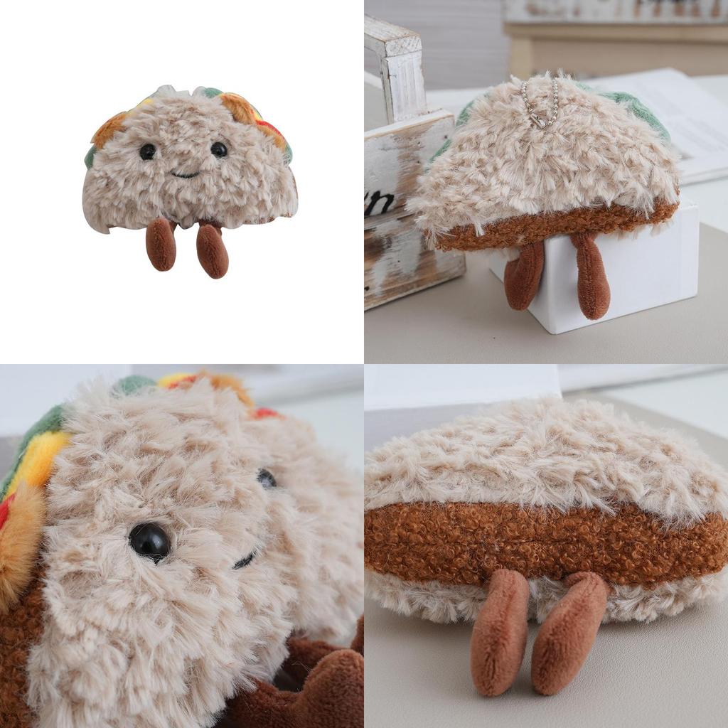 Cute Sandwich Plush Keychain Toy With Pp Cotton Filling For Kids Gift