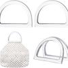 4-Piece D-Shaped Clear Resin Bag Handle Set for Macrame Crochet Handbags Straw Tote Beach Decorative Purse Handles
