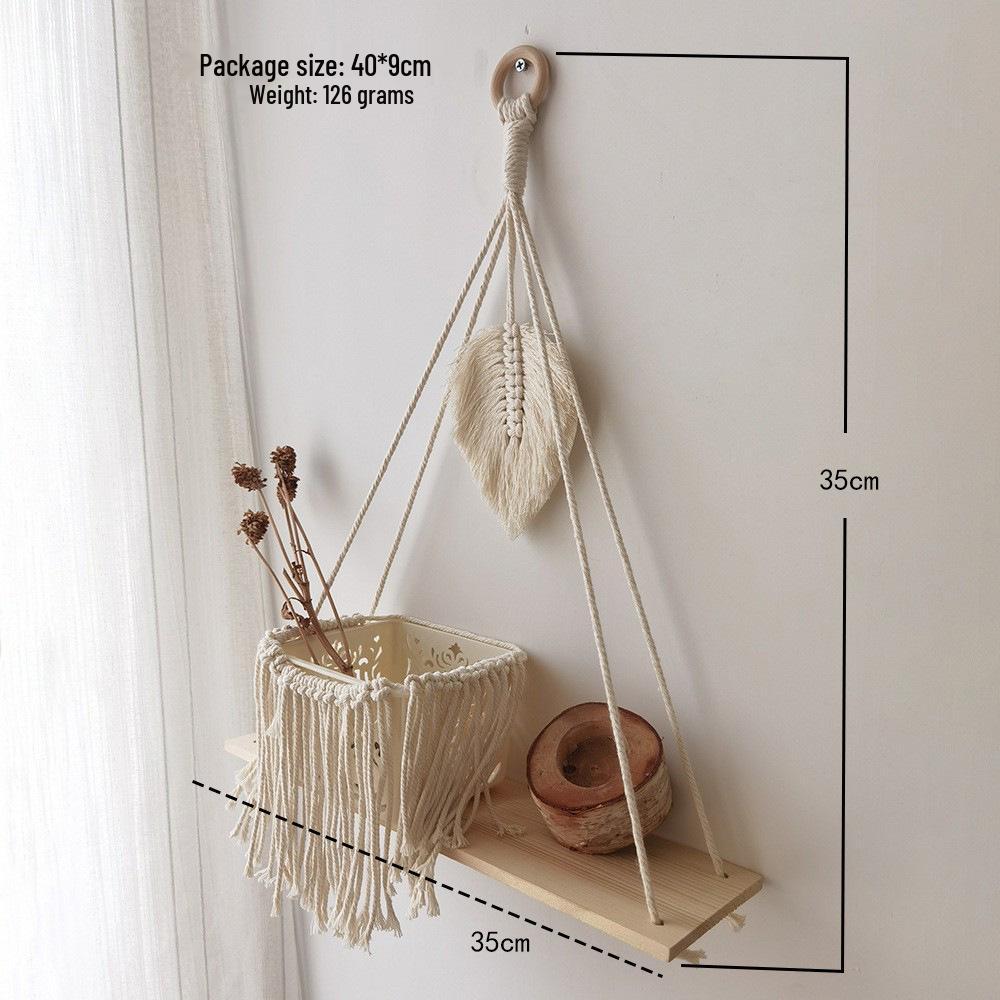 Bohemian Hand-Woven Tapestry Wall Shelf & Flower Pot Rack