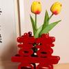 Chinese Wedding Double Happiness Character Ornament Chinese Wedding Table Decoration for Wedding Ceremony