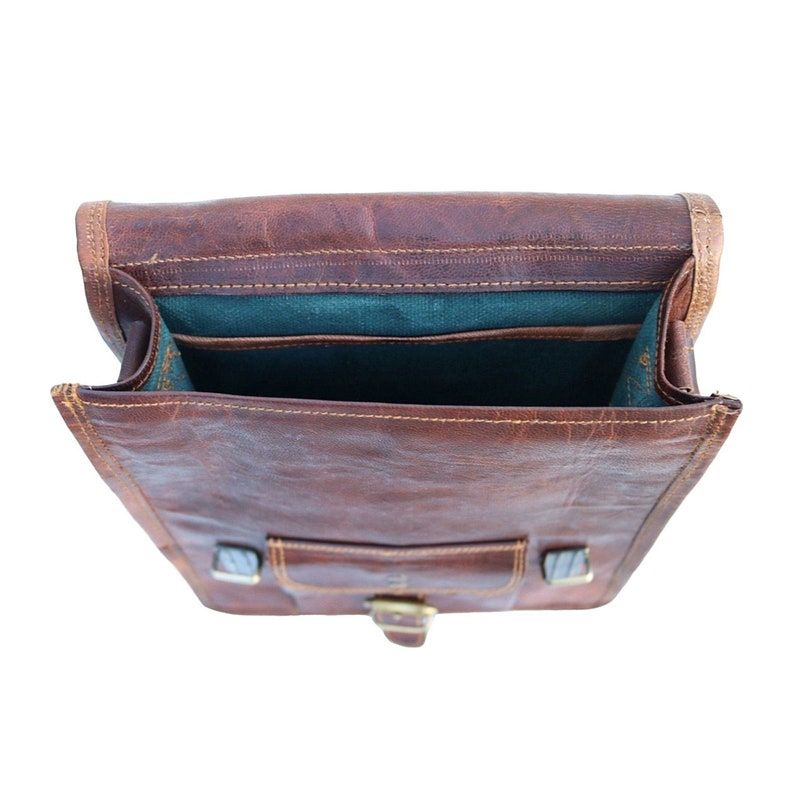 HANDMADE LEATHER SATCHEL, Tall Version Vintage Style