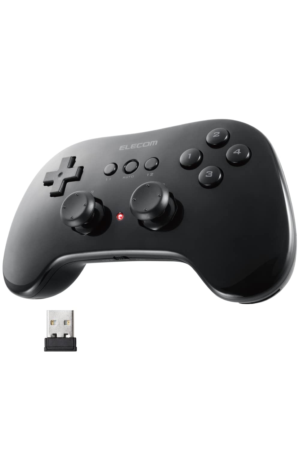 

ELECOM Wireless Small and 12 Continuous Uses Highly Durable Buttons by Japanese Clears 3 Million Times Durability Black Gamepad, Lightweight, Buttons,