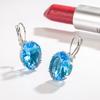 2026 Sapphire Purple Diamond Earrings Women's European and American Fashion Champagne Gold Egg Earrings Ear Hooks