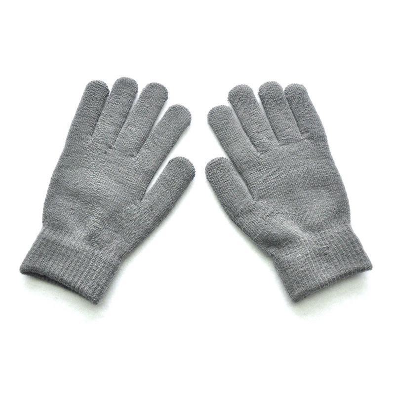 Thick Plush Knitted Wool Gloves for Men & Women - Winter Warm Solid Color Cycling Gloves