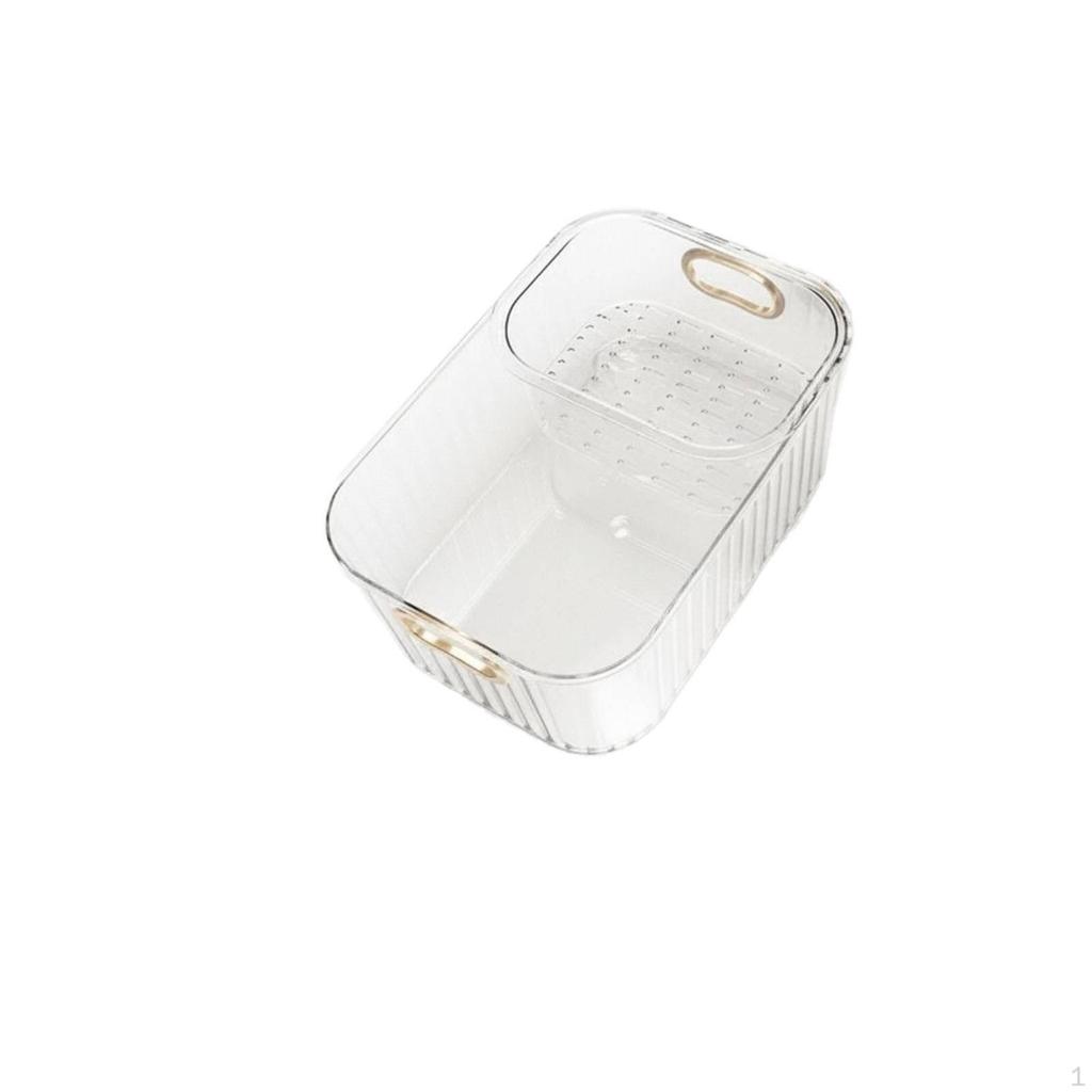 MultiGrid Fruit Plate Light Elegant Design Double Layer Snack Box High Clearness Drainer