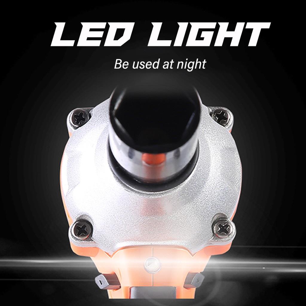 2 IN 1Cordless Multifunctional Electric Impact Wrench LED Powerful Tool High Torque Cordless Drill Orange 18x24x10.5cm