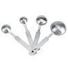 4Pcs Measurement Scale Metal Spoons Rustless Steel Kitchen Spoons Coffee Spoons  Cooking Use