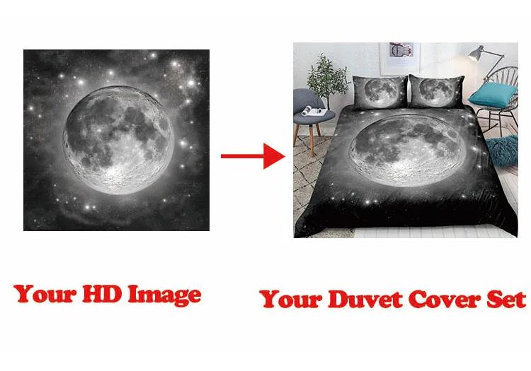 2/3Pcs Polyester Duvet Cover Set (1*Duvet Cover + 1/2*Pillowcase Without Core) 3D Space Planet Print Bedding Set In Bed Home