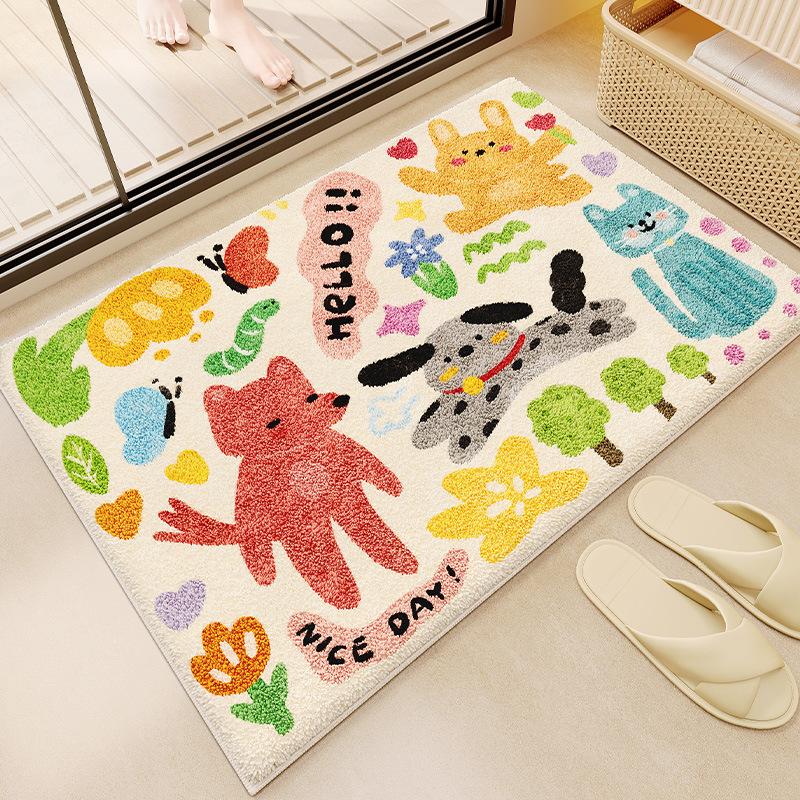 Cartoon Bathroom Floor Mat Absorbent Quick Drying Foot Mat Wear-resistant Toilet Anti Slip Mat
