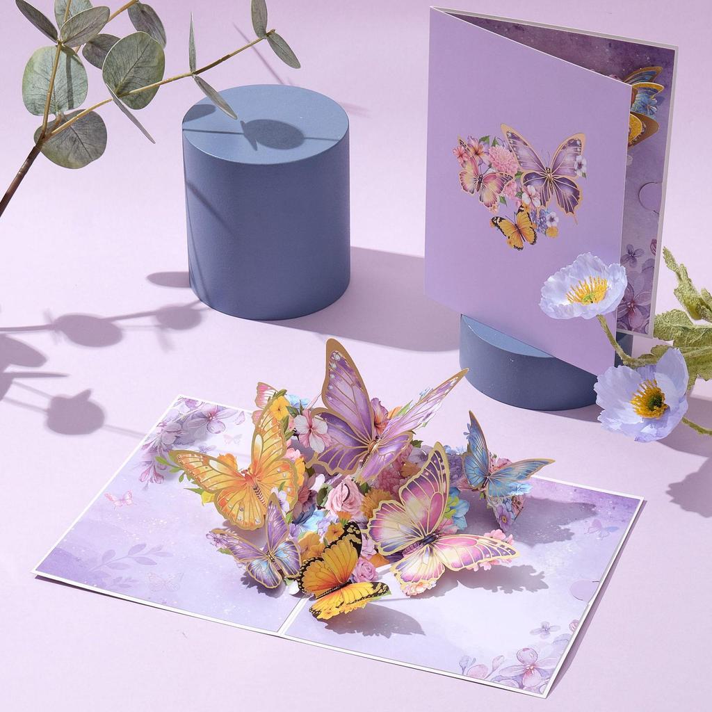3D Butterfly Flower Bouquet Card - Creative Gift for Mother's Day & Birthdays