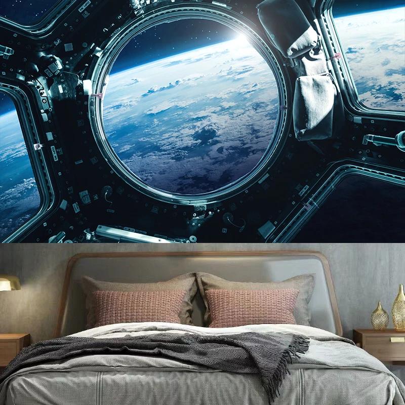 Planet Rocket Astronaut Tapestry Wall Decoration Background Cloth Bedroom Living Room  Home