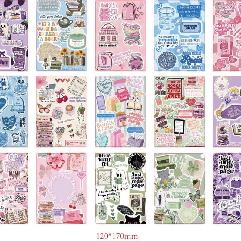 Cute Bow Pattern Insert Paper Cards Waterproof No Residue for Transparent Tablet Case E-Reader Cover Travel Portable Decor