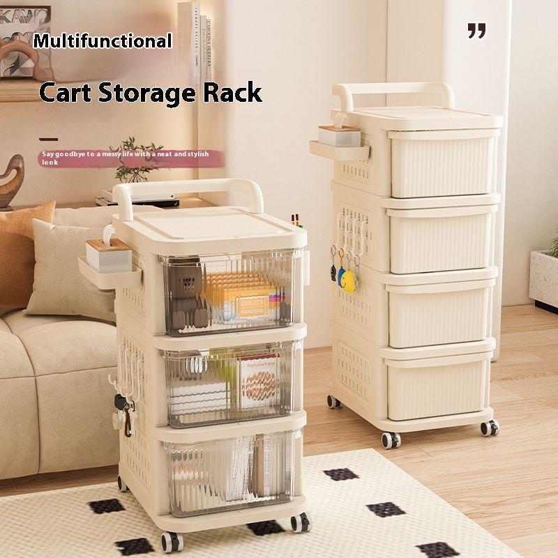Household Pegboard Plastic Trolley Drawer Snack Toy Cabinet Living Room Bedroom Study Multi-Layer Storage Cabinet
