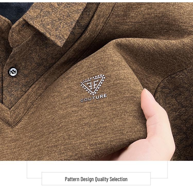 Premium Men's Knitwear: Fake Two-Piece Warm Sweater for Middle-Aged & Elderly (50-60+), Plus Velvet, Thickened Grandpa Style