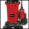 Einhell pompe d’évacuation pour eaux chargées ge-dp 900 cut (900 w, débit max 16 000 l/h, immersion max. 7 m)