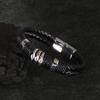Leather jewelry wholesale, European and American accessories, fashion personalized stainless steel bracelets, leather rope bracelets