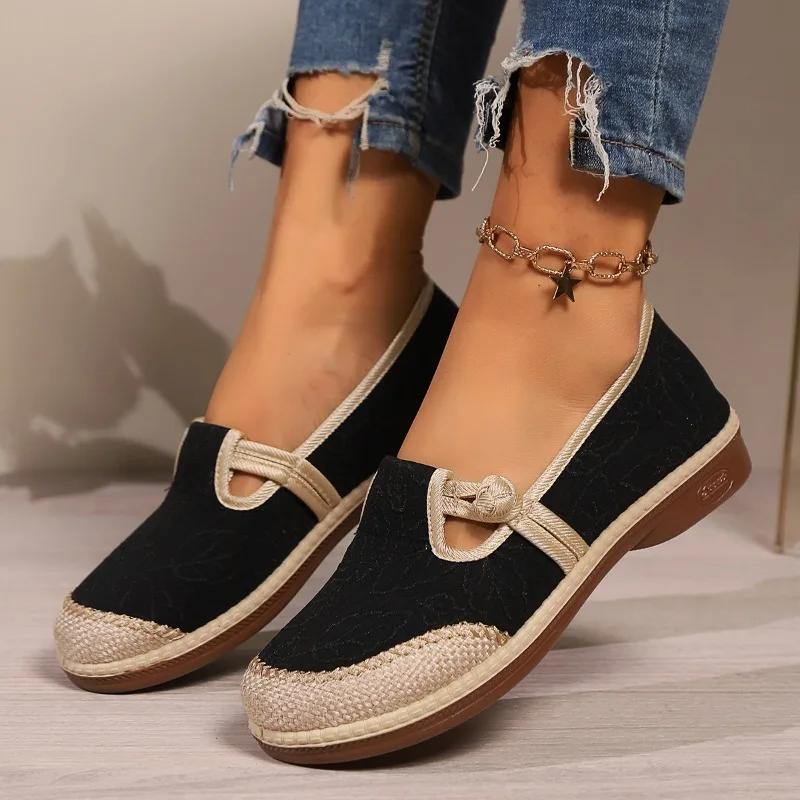 Microfiber Round Toe Flats Spring/autumn Slip-on Female Shoes on Sale 2024 High Quality Solid Weave Novelty Flats Sapatos Rasos