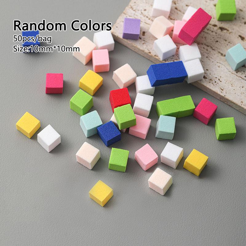 50Pcs/Bag Square Soft Sponges Gradient Nail Art Stamper Tools Color Fade Easy Transfer Stamping 1cm Mini Sponge Nail Art Tools