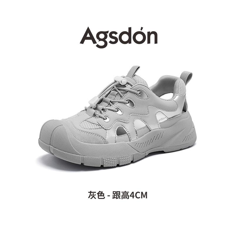 Augustine platform hollow sports sandals women's 2025 new summer ugly cute big head mesh casual dad shoes