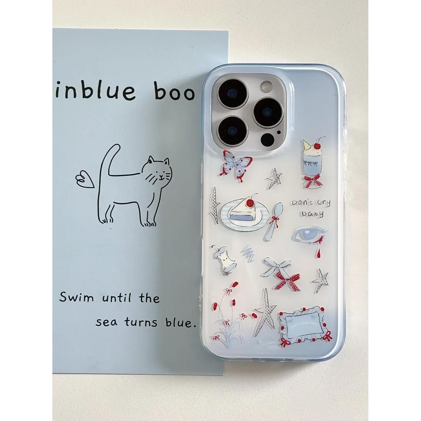 

Чехол для мобильного телефона iPhone 15/16 Promax с изображением бабочки в корейском стиле, белый фон Imd13/12 iPhone 16 Pus