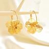 LATS Exaggerate Gold Color Big Flower Hoop Earrings for Women Personality Fashion Ear Hook Metal Charm Jewelry Accessories Gifts